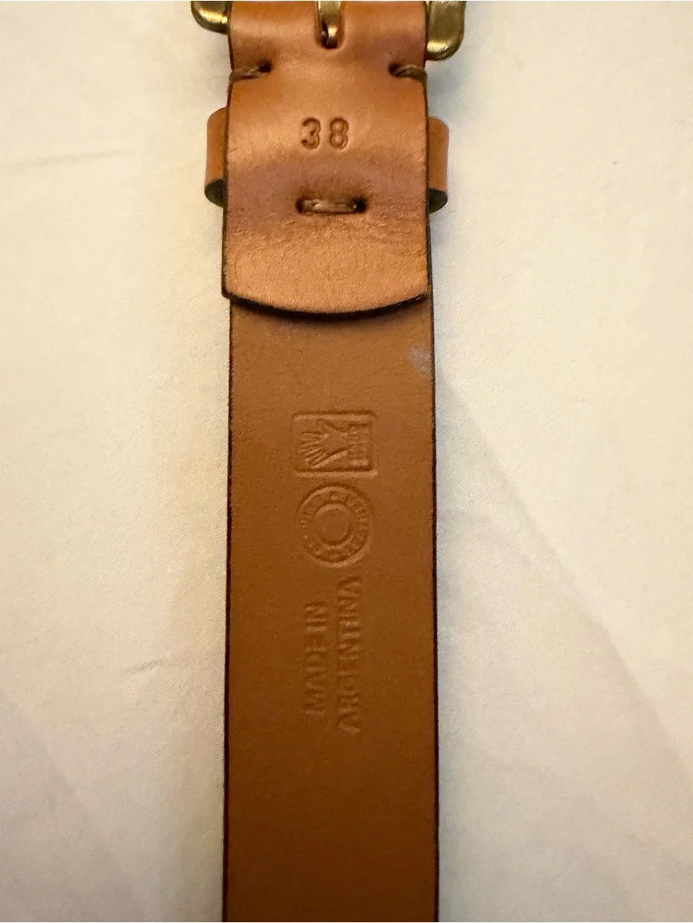 38 Zilker Men’s Polo Gaucho Brown Leather Embroidered Belt with Teal Accents